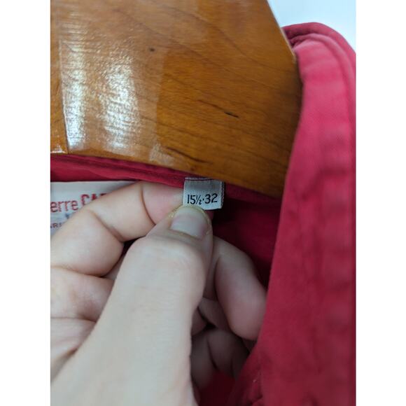 Pierre Cardin Red Button Up Dress Shirt Men’s 15.5x32 Long Sleeve Classic - Picture 6 of 8